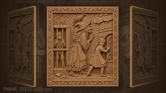 Witch licking the gingerbread wall 3d STL model