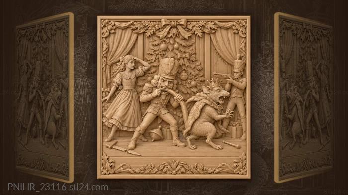 The Nutcracker and Clara battling the Mouse King 3d STL model