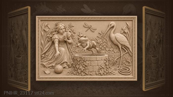 Crowned frog leaps from the well 3d STL model