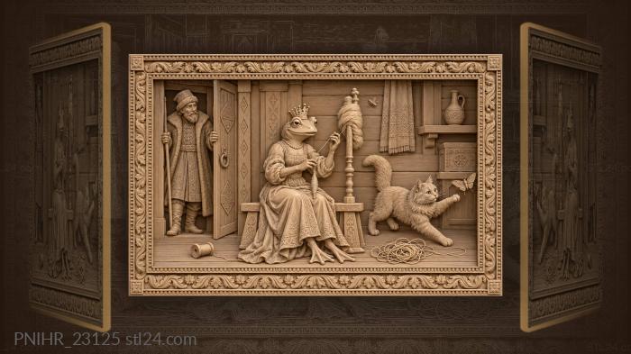 Frog princess spinning golden silk 3d STL model