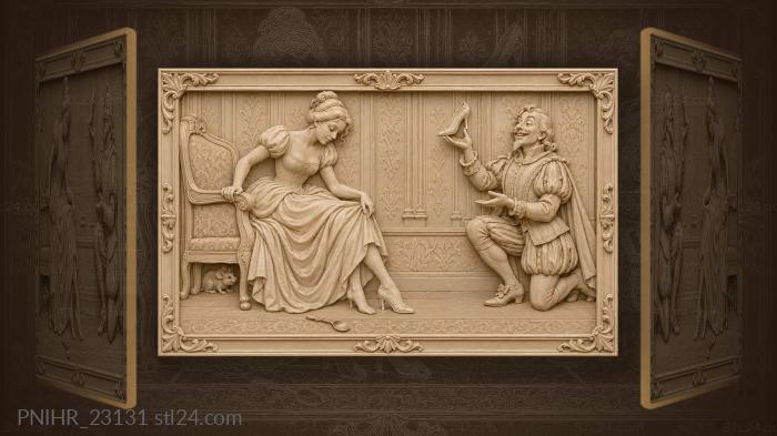 Cinderella fitting the glass slipper 3d STL model