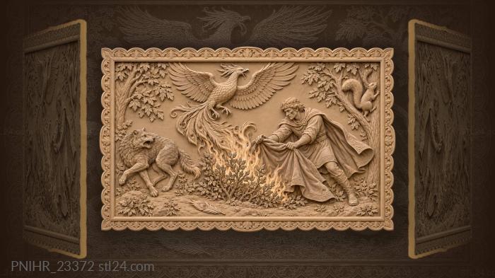 Firebird prince battling blazing bush 3d STL model