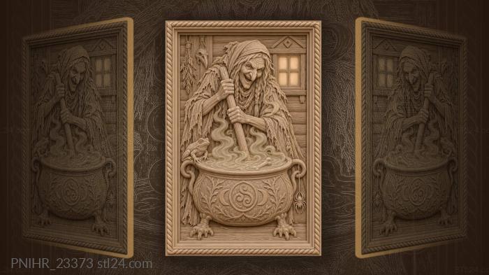 Baba yaga’s magic potion brewing night 3d STL model