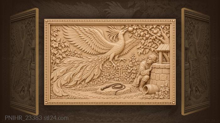 Firebird steals apples from the garden 3d STL model