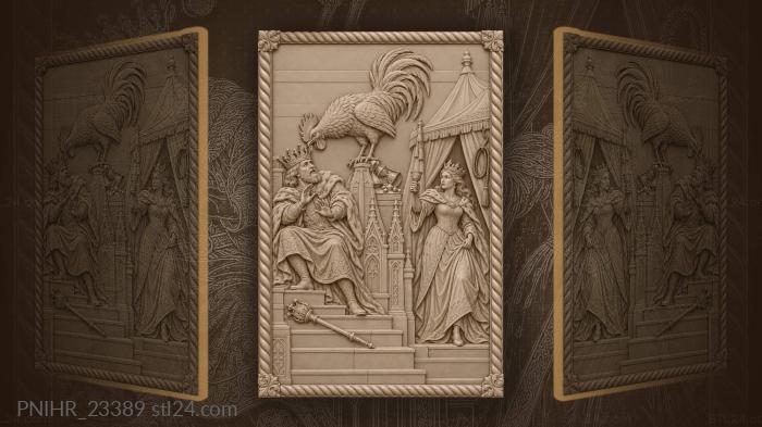Golden cockerel attacks the tsar 3d STL model