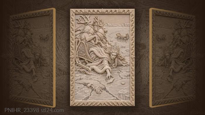 Ice queen rescues a fallen traveler 3d STL model