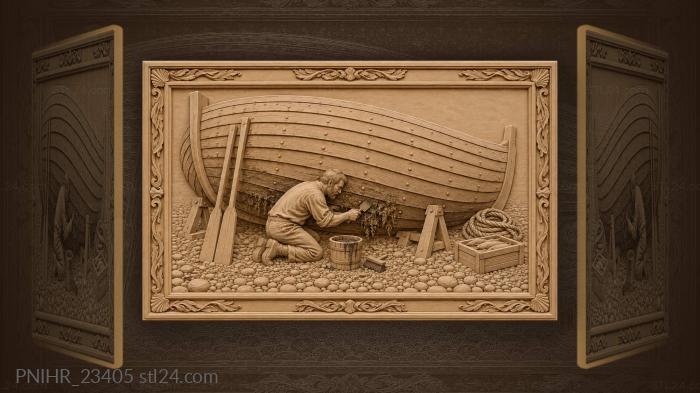 Scraping weed from upturned hull 3d STL model