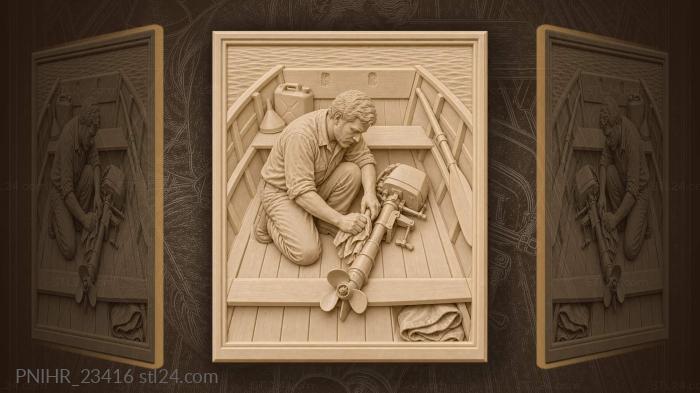Boat ashore quiet summer day 3d STL model