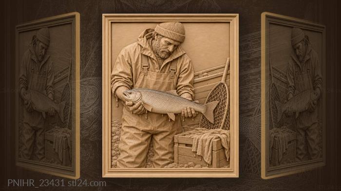 Whitefish across both wet palms 3d STL model