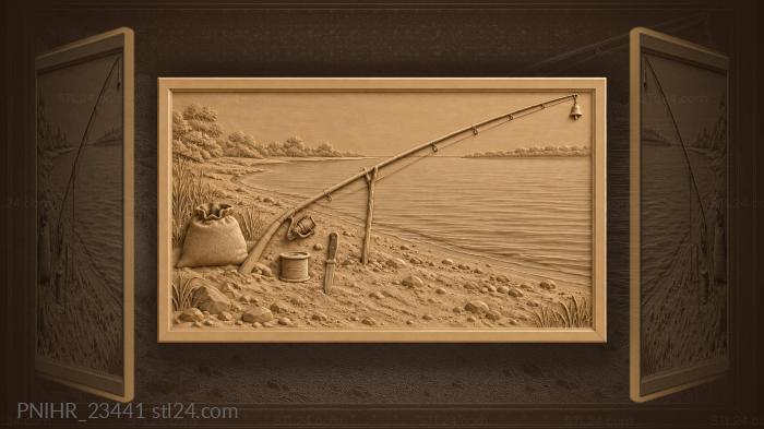 Fishing on a sandy shore 3d STL model