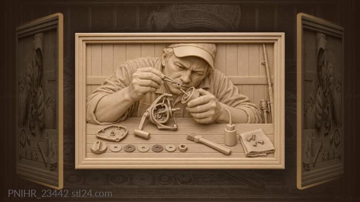 Stripping a reel with tweezers 3d STL model