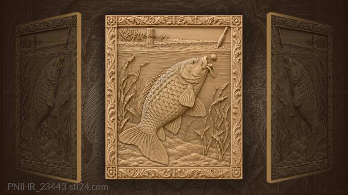 Carp bites in quiet pond 3d STL model