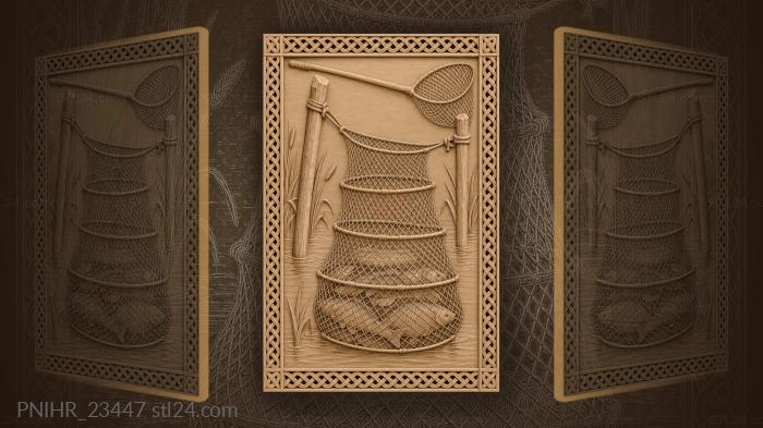 Fishing keepnet by the water 3d STL model