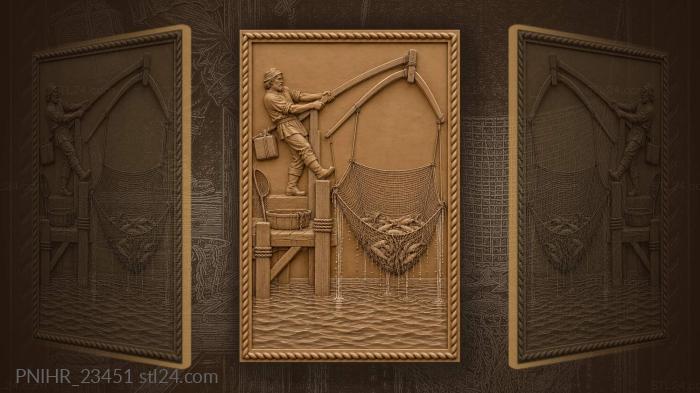 Hauling the net small catch 3d STL model