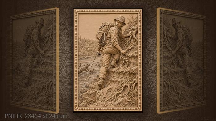 Hauling himself up the steep bank 3d STL model