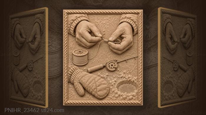 Tying a hook to fishing line 3d STL model
