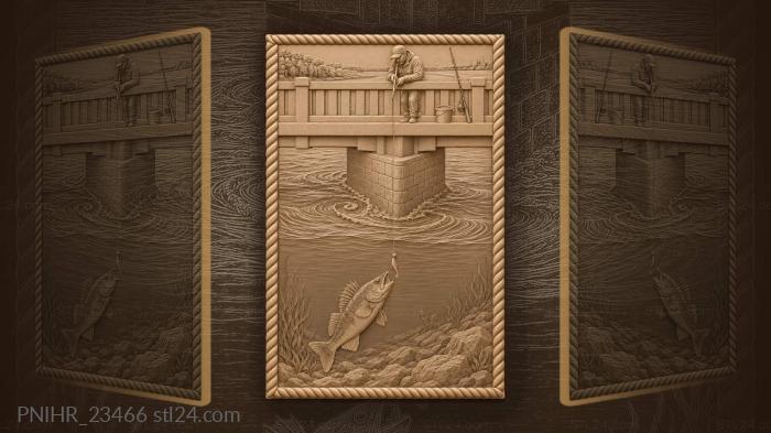 Jigging for pikeperch from the bridge 3d STL model