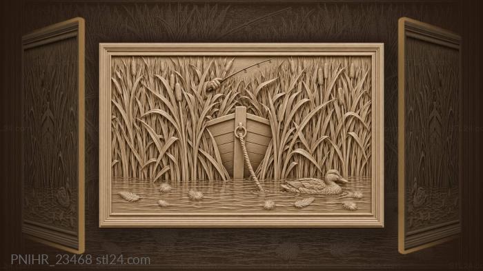 Boat bow poking out of reeds 3d STL model
