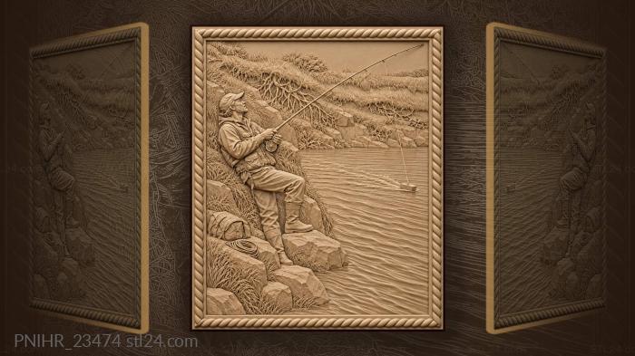 Float rig pulling the line across the river 3d STL model