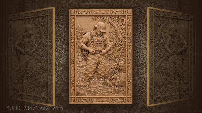 Fisherman securing his wading belt 3d STL model
