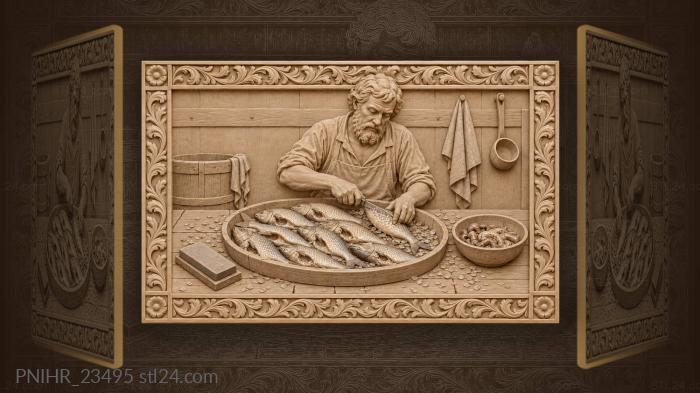 Fresh catch abundant fish harvest 3d STL model