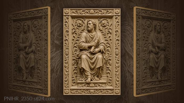 Scroll held among floral motifs 3d STL model