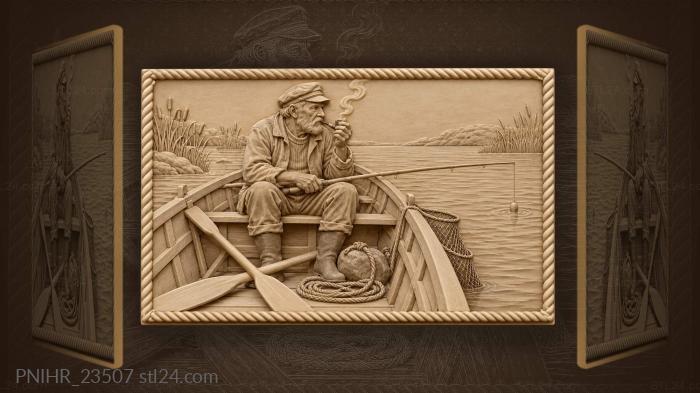 Pipe smoke rising over the rowing boat 3d STL model