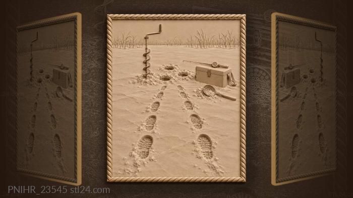 Boot prints leading to distant holes 3d STL model