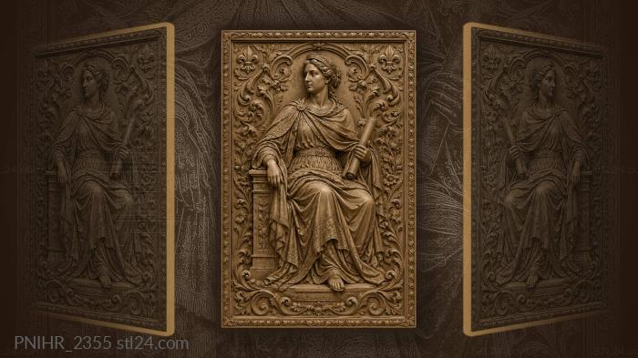 Richly dressed man holding a scroll 3d STL model