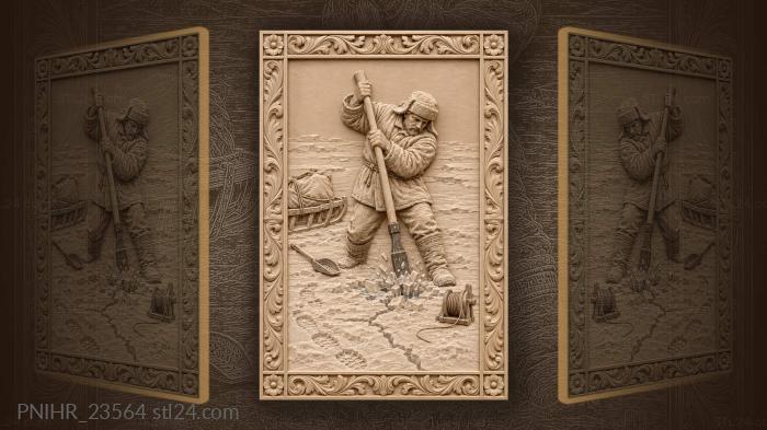 Chisel swung as ice chips fly 3d STL model