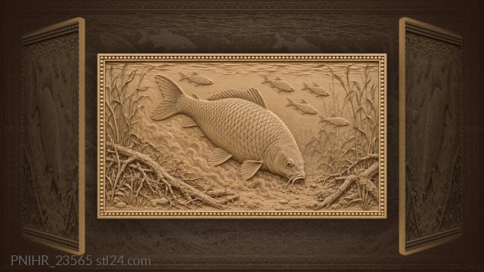 Ancient carp in murky river 3d STL model