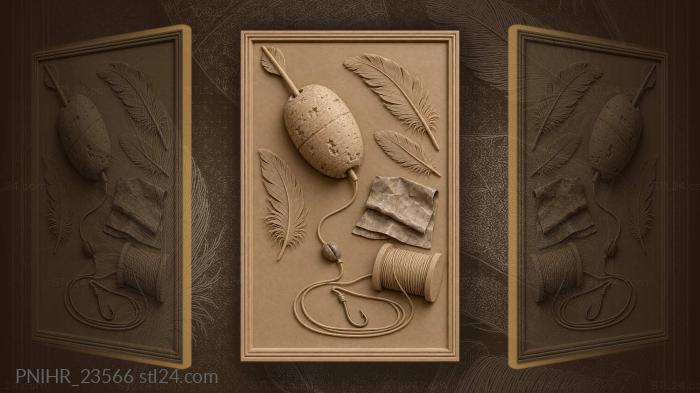 Fishing float quill feathers tackle 3d STL model