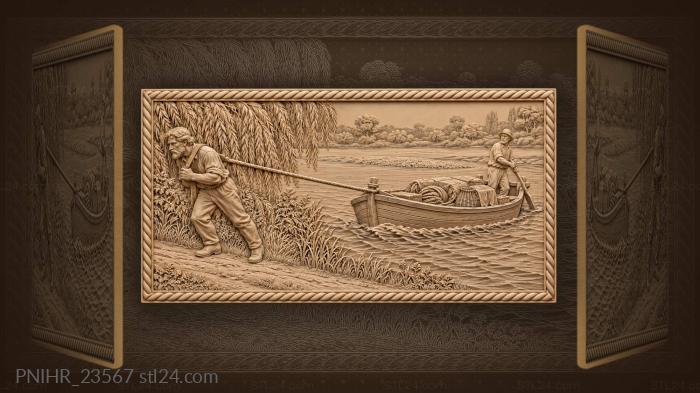 River towing upstream with helper 3d STL model