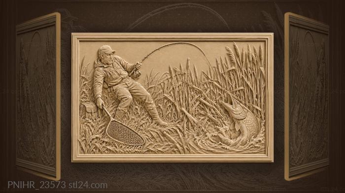 Pike rolling through the broken reeds 3d STL model