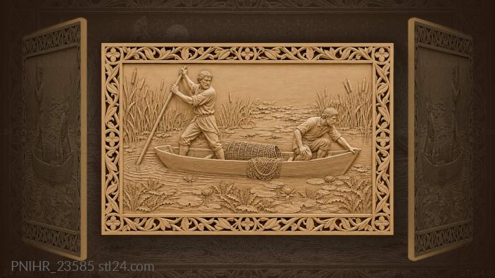 Poleboat journey through reed shallows 3d STL model