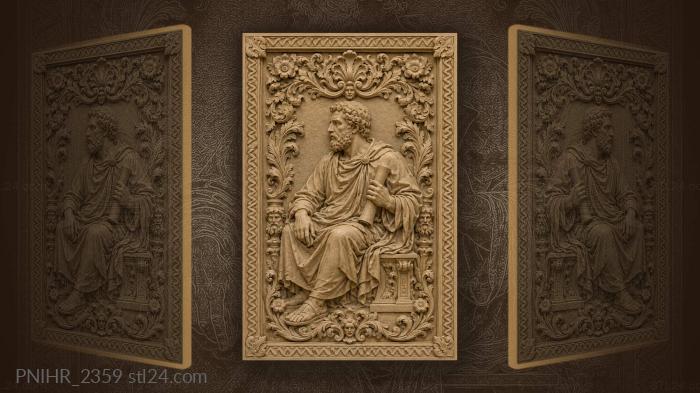 Small faces in a floral crest 3d STL model
