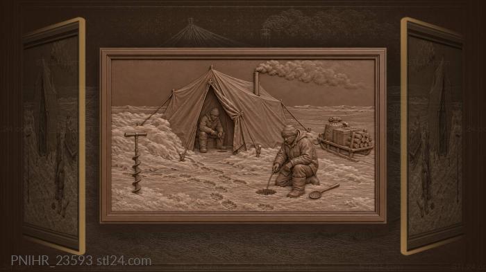 Smoke from the tent pipe blown sideways 3d STL model