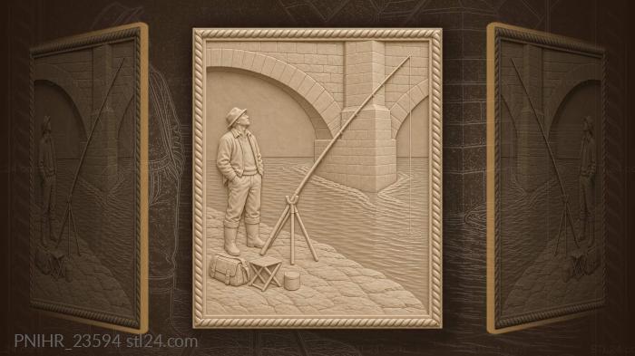 Bridge fishing quiet expectation riverside 3d STL model