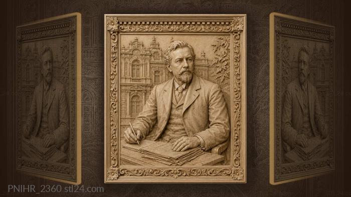 Business man with city backdrop 3d STL model