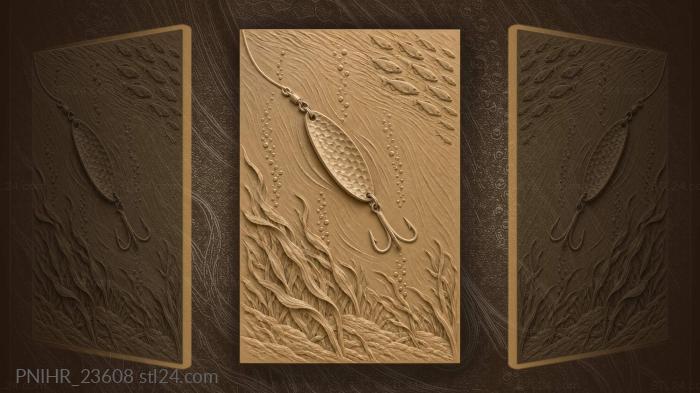 Lure turning underwater fish fleeing 3d STL model