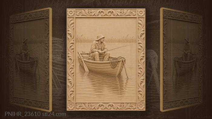 Misty stillness lone fisherman boat 3d STL model