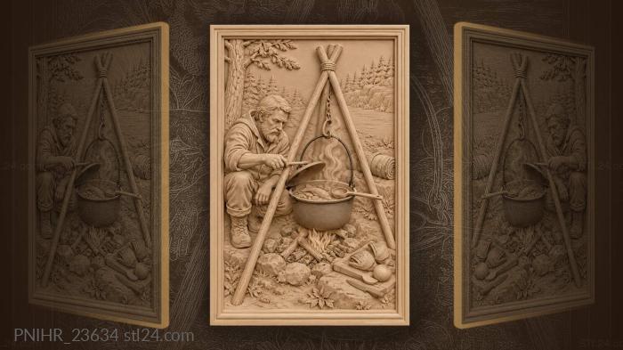 Fisherman’s broth over open fire 3d STL model