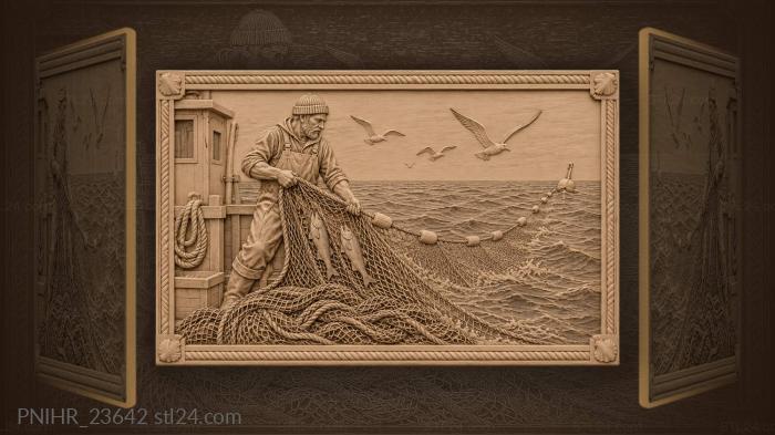 Herring net haul open sea 3d STL model