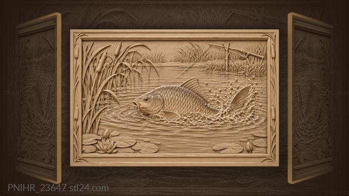 Carp rolling in quiet water 3d STL model