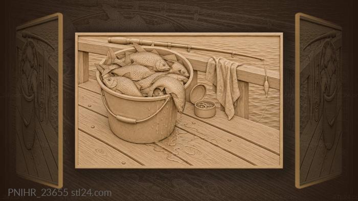 Full bucket summer fishing haul 3d STL model