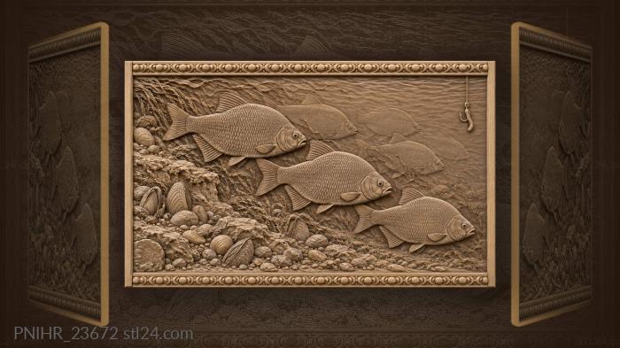 Bream shoal over shell bank 3d STL model