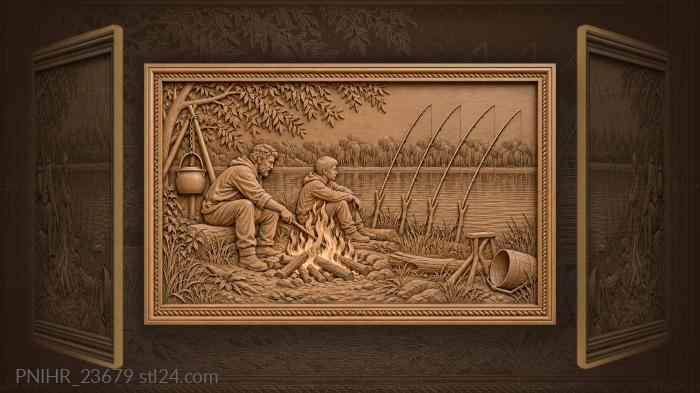 Evening fire by the river 3d STL model