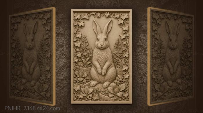 Peaceful rabbit in blossoming garden 3d STL model