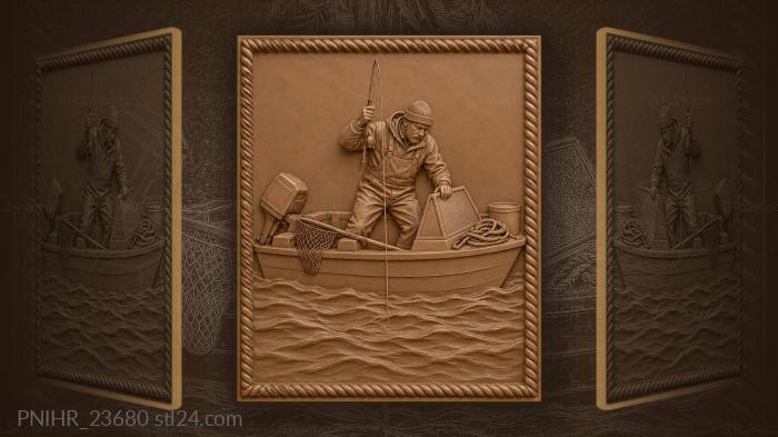 Jigging for pikeperch from a motorboat 3d STL model