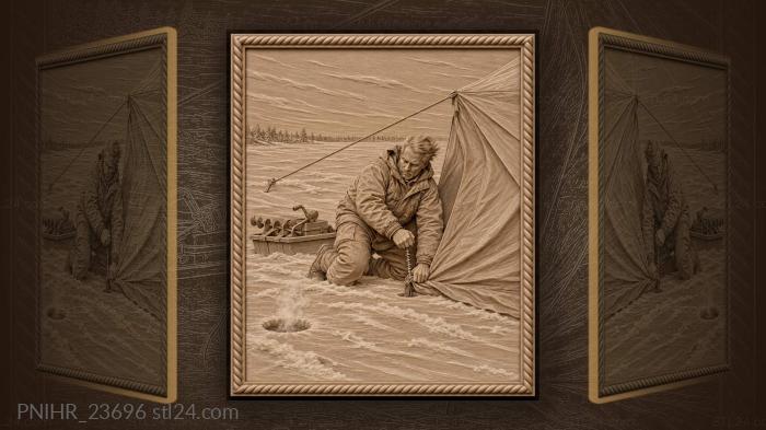 Pitching shelter against a hard wind 3d STL model
